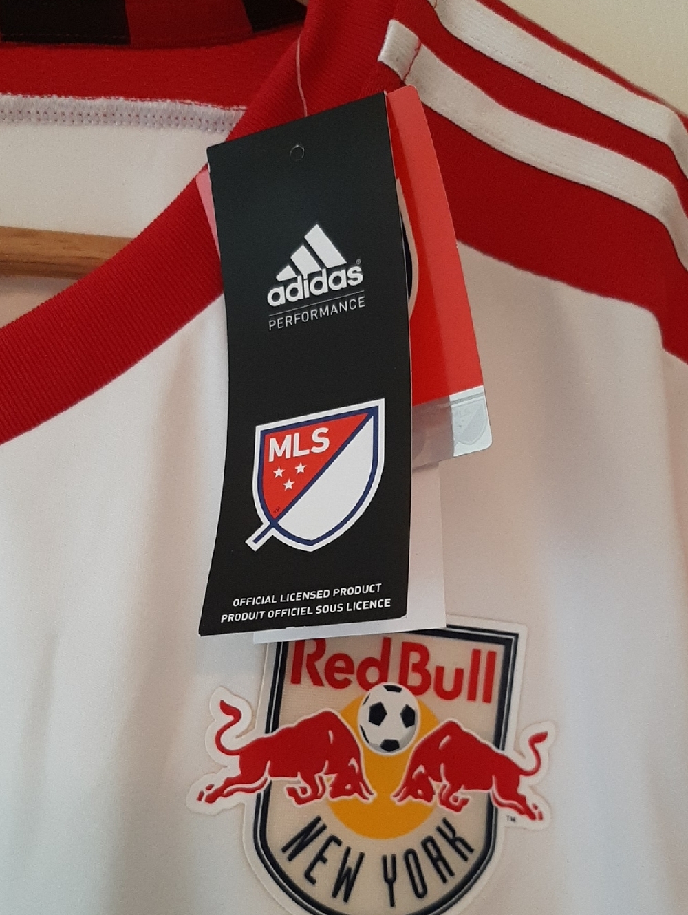 adidas Vintage Red & White New York Red Bulls Soccer Jersey - Picture 4 of 7